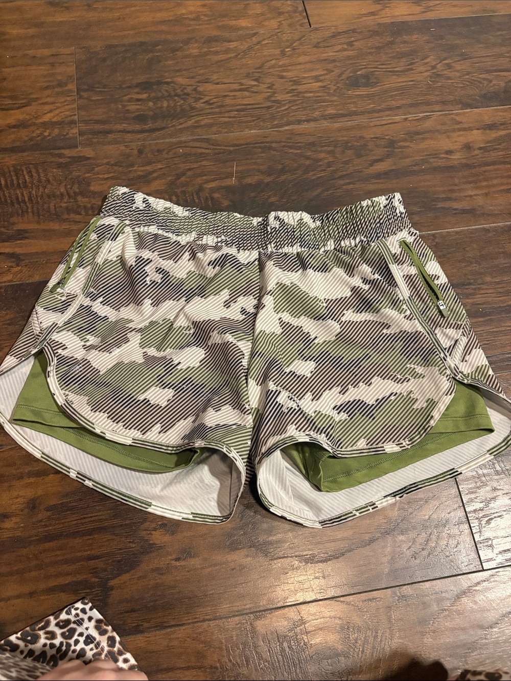 Avia Green Olive Camo Athletic Shorts